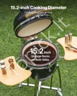 Keraminė Kamado kepsninė rūkykla 45 cm su ratukais ir termometru 10–400 °C - Image 4