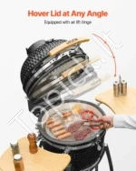 Keraminė Kamado kepsninė rūkykla 45 cm su ratukais ir termometru 10–400 °C - Image 5