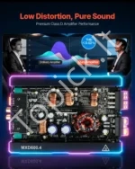 Keturių kanalų automobilinis garso stiprintuvas, D klasės iki 2400 W stereo stiprintuvas automobiliui - Image 3