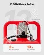 Degalų vežimėlis, 121 l, degalų bakas su 12 V nuolatinės srovės degalų perpumpavimo siurbliu, 3,9 m - Image 3