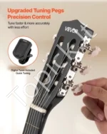 Klasikinė gitara, 780 mm, vaikiškas pradedančiųjų rinkinys su nailoninėmis stygomis, dėklu, dirželiu ir priedais, juoda - Image 2