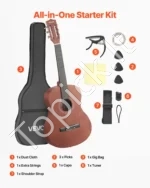Klasikinė medinė gitara pradedantiesiems 900 mm (Natūrali) - Image 7