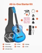 Klasikinė medinė gitara pradedantiesiems 960 mm (Mėlyna) - Image 7