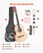 Klasikinė medinė gitara pradedantiesiems 960 mm (Natūrali) - Image 7