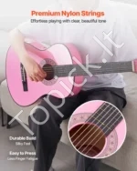 Klasikinė medinė gitara pradedantiesiems 960 mm (Rožinė) - Image 3