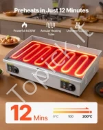 Komercinė elektrinė kepimo plokštuma lygia ir rifliuota danga 4400W 72,5x40 cm - Image 3