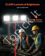 LED darbinis šviestuvas su trikoju stativu 21000 lm - Image 2