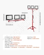 LED darbinis šviestuvas su trikoju stativu 21000 lm - Image 7