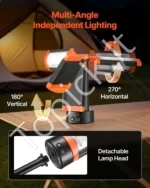 LED darbo lempa su stovu, 2200 lm, 6Ah (su 3 lempų galvutėmis) - Image 3