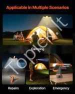 LED darbo lempa su stovu, 2200 lm, 6Ah (su 3 lempų galvutėmis) - Image 6