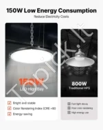 LED šviestuvas patalpoms UFO 150W 21000lm 20 vnt. sandėlio ir gamyklos apšvietimui - Image 3