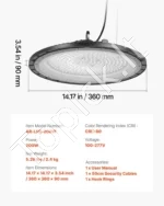 LED šviestuvas patalpoms UFO 200W 30000lm 10 vnt. sandėlio ir gamyklos apšvietimui - Image 7