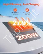 Lankstus monokristalinis 200W saulės skydelis IP67 - Image 2
