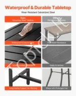 Lauko baro stalas 120 x 37,5 cm, 120 x 37,5 x 98 cm - Image 4