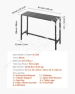 Lauko baro stalas 120 x 37,5 cm, 120 x 37,5 x 98 cm - Image 7