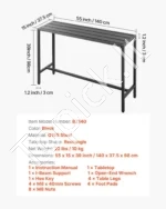 Lauko baro stalas 140 x 37,5 cm, 140 x 37,5 x 95 cm - Image 7