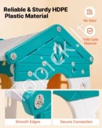 Lauko ir vidaus žaidimų namelis su čiuožykla ir krepšinio lanku  - Image 4