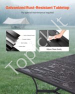Lauko valgomasis stalas 1500 x 960 x 725 mm (stačiakampis metalinis, su anga skėčiui) - Image 3