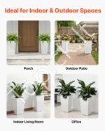 Lauko vazonai gėlėms 2 vnt. dideli plastikiniai vazonai augalams su ratukais 550 mm x 300 mm x 300 mm - Image 6