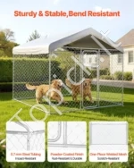 Lauko šunų voljeras – su UV spinduliams atspariu stogeliu, 2,3 x 2,3 x 2,15 m - Image 2