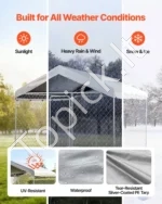 Lauko šunų voljeras – su UV spinduliams atspariu stogeliu, 2,3 x 2,3 x 2,15 m - Image 3
