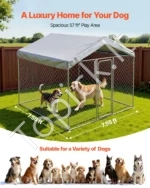Lauko šunų voljeras – su UV spinduliams atspariu stogeliu, 2,3 x 2,3 x 2,15 m - Image 4