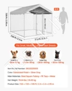 Lauko šunų voljeras – su UV spinduliams atspariu stogeliu, 2,3 x 2,3 x 2,15 m - Image 7