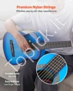 Medinė Klasikinė Gitara 780 mm Pradedančiųjų Rinkinys, Mėlyna - Image 3