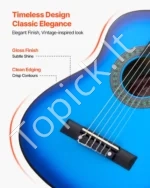 Medinė Klasikinė Gitara 780 mm Pradedančiųjų Rinkinys, Mėlyna - Image 5