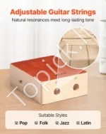 Medinis cajon būgnas – perkusinis instrumentas su gitaarsnarėmis ir kelioniniu krepšiu 230 x 100 x 280 mm - Image 3