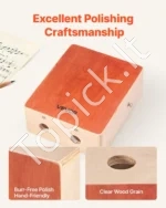 Medinis cajon būgnas – perkusinis instrumentas su gitaarsnarėmis ir kelioniniu krepšiu 230 x 100 x 280 mm - Image 5