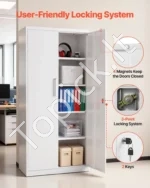 Metalinė spintelė įrankiams 175 cm, rakinama plieninė spinta su reguliuojamomis lentynomis garažui ir biurui - Image 6