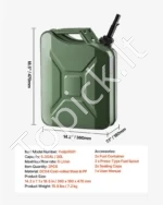Metalinis degalų bakelis 20 l (2 vnt.) žalias su piltuvu ir patogia rankena - Image 7