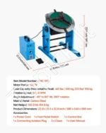 Metalinis suvirinimo pozicionierius 200 kg, sukamasis stalas su greičio valdymu ir kojiniu pedalu - Image 7