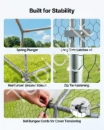 Metalinis vištų voljeras – didelis lauko aptvaras paukščiams su stogeliu 3 x 4 m - Image 6