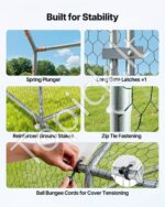 Metas metalinis vištų voljeras su stogu ir apsaugine danga 3x2x2 m - Image 6