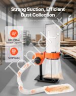 Mobilioji dulkių surinkimo sistema 1HP – galingas 1356 m3/h medžio apdirbimo įrenginys su 60 litrų talpa - Image 2