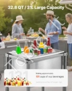 Mobilus ledo konteineris / šaldymo vežimėlis 31 l (32,8 QT) su ratukais ir apatine lentyna - Image 2
