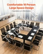 Modernus konferencinių stalų rinkinys 16 asmenims 1400 x 600 x 750 mm (6 dalių) - Image 2