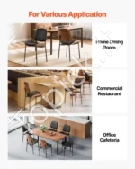Modernios valgomojo kėdės 4 vnt. paminkštintos odinės virtuvės kėdės metalinėmis kojomis Gaminio matmenys: 49,5 x 54,8 x 81 cm - Image 7