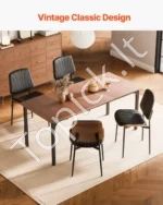 Modernių valgomojo kėdžių komplektas (2 vnt., juodos spalvos, 54,8 x 49,5 x 81 cm) - Image 6