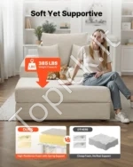 Šezlongas 1115 mm, modulinė sofa be atramų - Image 4