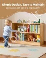 Montessori vaikiška bokhylle ir žaislų organizatorius 870 mm, 90 x 30 x 60 cm - Image 4