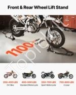 Motociklo priekinis ir galinis keltuvas / stovas 1100 lbs (500 kg) talpos - Image 2