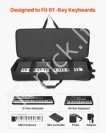 Muzikinio klavišinio instrumento dėklas 88 klavišų su ratukais ir paminkštinimu 1100 x 440 x 180 mm - Image 2