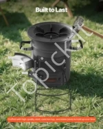 Nešiojama malkinė raketa-krosnelė (camping rocket stove) su dvigubomis durelėmis, 7,31 kg - Image 4