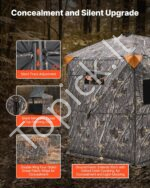 Nešiojama medžioklės palapinė-slėptuvė 6–7 asmenims, pop-up tipo maskuojantis grunto namelis elnių ir ančių medžioklei - Image 3