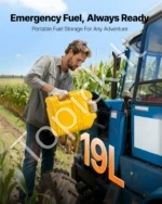 Nešiojamas degalų bakas 19 l (5 gal) su piltuvu, geltonas - Image 2