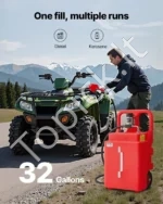 Nešiojamas dyzelino bako vežimėlis 121 l talpos su elektriniu siurbliu - Image 2