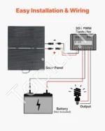 Nešiojamas saulės panelis 100 W, sulankstomas monokristalinis saulės kroviklis su 30 A valdikliu - Image 3